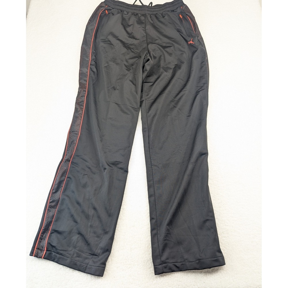 NWT Puma Drawstring  Sweat Pants Striped Track Comfort Black And Red M‎
